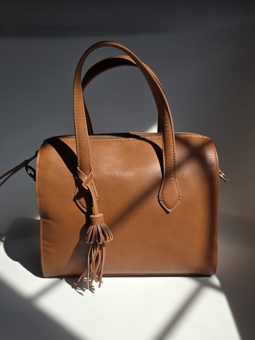 Universal Thread Cognac Tan Leather Tassel Satchel